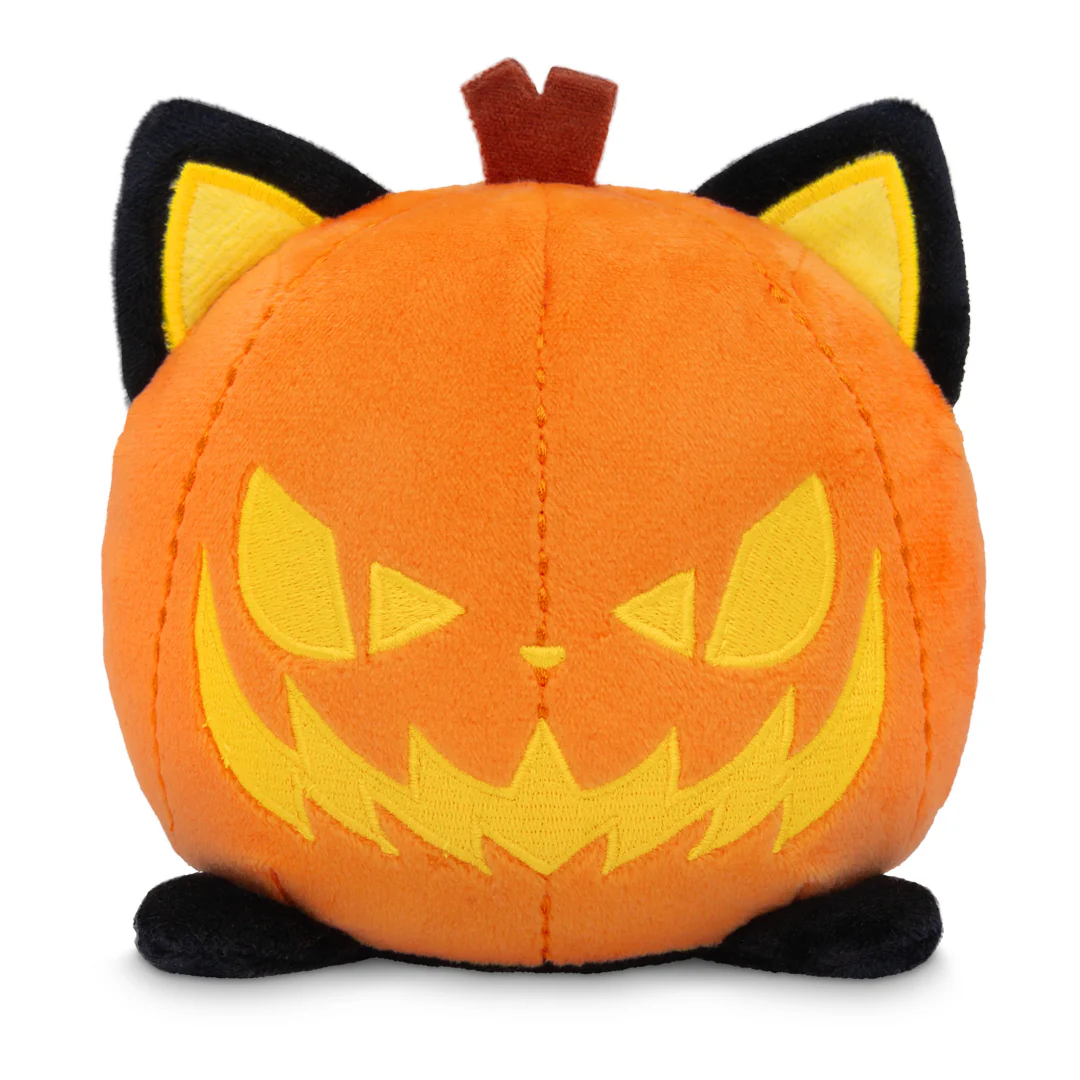 Halloween Cat & Jack-o-Lantern 4" Reversible Plushie (Glow) - Image 4