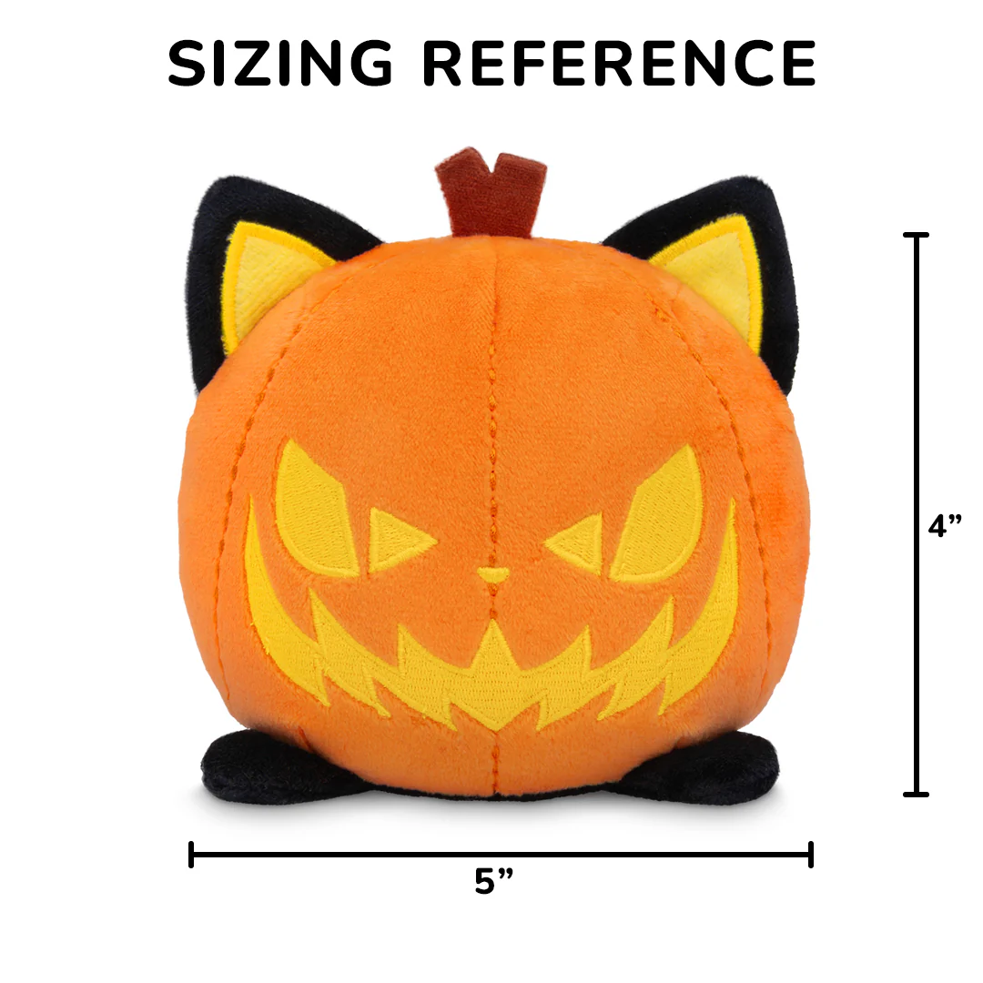 Halloween Cat & Jack-o-Lantern 4" Reversible Plushie (Glow) - Image 5
