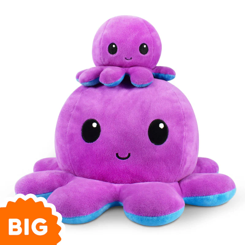 TeeTurtle Big Reversible Octopus Plushie (Purple + Blue) - Image 3