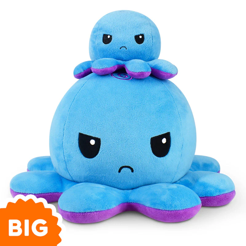 TeeTurtle Big Reversible Octopus Plushie (Purple + Blue) - Image 4