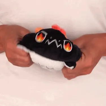 TeeTurtle Reversible Dragon Plushie (Black + White Sparkle) - Image 2
